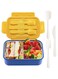 MIXDE Bento Lunch Box for Kids and Adults Built-in Knife, Fork &amp; Spoon,37oz Food Storage Container , BPA-Free,Leak-Proof for On-the-Go Meal,Lunch Containers Microwave/Dishwasher Safe (Blue)