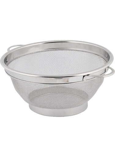 STAINLESS STEEL Basket Colander, 21 Cm, Silver, QL0017, RICE COLANDER, VEGETABLES COLANDER, FRUITS COLANDER Silver 21cm