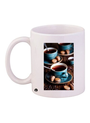 Cookie Printed Coffee Mug White/Brown/Blue