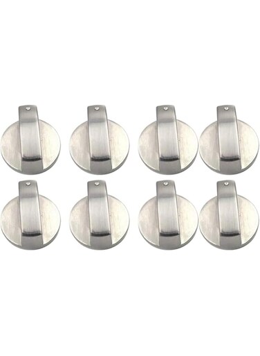 Azonee Gas Stove Knob Set 8Piece Control Knobs with Adaptors Metal Oven Switch Cooking Surface Control Locks Replacement for Cooker Oven Hob