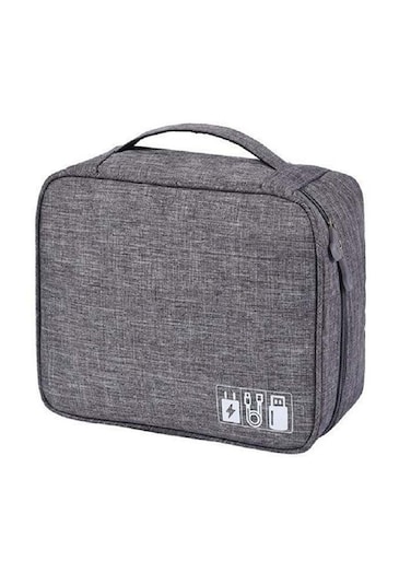 Multifunction Waterproof Storage Bag Grey 24x10x18centimeter