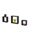 FLOATING WALL SHELVES CUBE 3PCS SET BLACK SIZE: 30x9.8x30cm/25x9.8x25cm/20x9.8x20cm