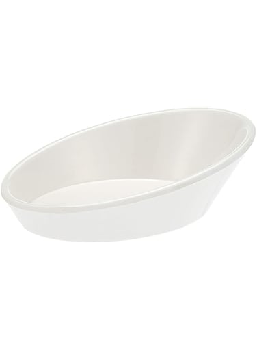 Servewell Melamine Horeca Slanted Oval Dish White 9X6cm S-2621