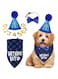Pet Dog Birthday Party Supplies, Party Decorations Including Cake Inserts, Triangle Scarves, Clothes, Shirts, Cute Dog Birthday Hats, Bow Ties and Ties for Puppy Birthday Party Costumes (Blue)