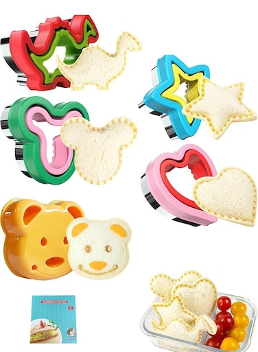 5 PCS Sandwich Cutter and Sealer, Sandwich Cutter for Kids, Decruster Sandwich Maker, Great for Lunchbox and Bento Box