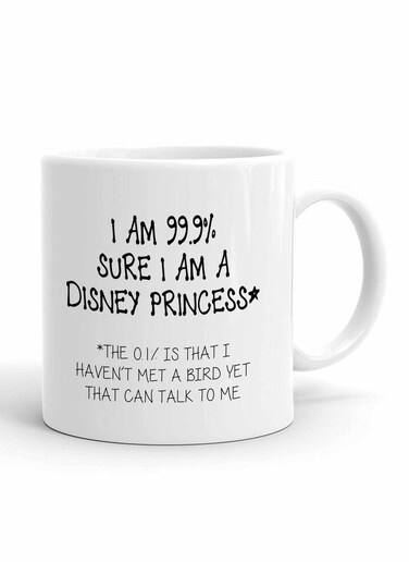 Your Wall Disney Princess Quote Printed Ceramic Coffee Mug 325ml, Perfect Gifting by Spoil Your Wall
