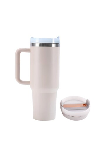 Stainless Steel Water Bottle Kids and Adults   Insulated Tumbler with Straw   Travel Mug with Handle   Flaks for Hot Water, Tea, Coffee   Sports Water Bottle (Rose Gold, 40oz)
