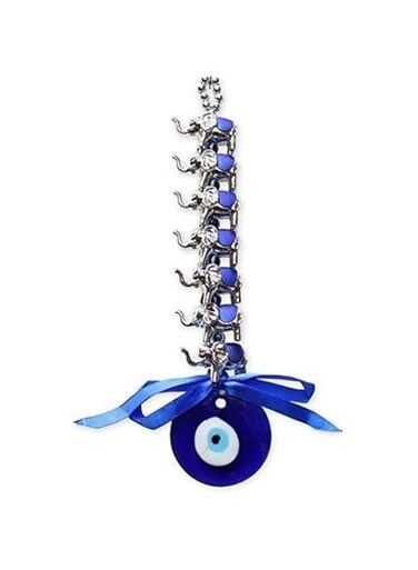 RABARIKAA 7 Elephant Glass Evil Eye for Good Luck and Prosperity