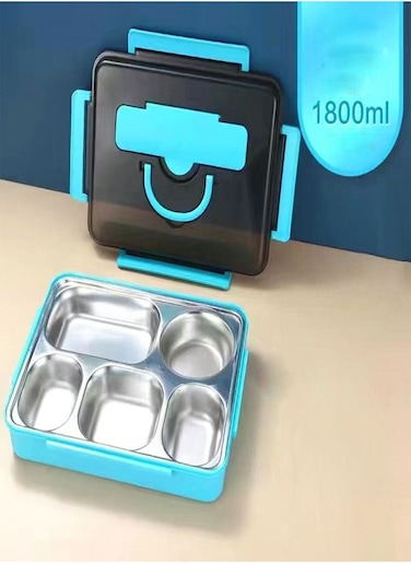 Portable Outdoor 5 Compartment Sealed Lunch Box for Children and Office Workers