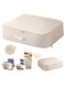 ALANX Ultra Space Saving Self Compression Organizer,Heavy Duty Moving Clothes Organizer Bags,Storage Tote, Compression Storage Bag for Comforters,Clothes, Bedding,Blankets (Beige, 54 * 42 * 30CM)