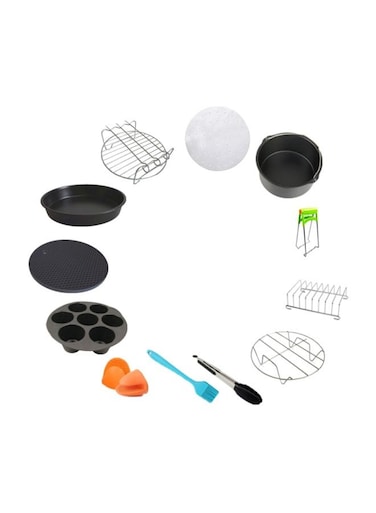 Air Fryer Accessories Set Black/Silver 19x18.00x19.00centimeter