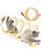Folding Cat Tunnel for indoor cats, Sports cat Spring Tunnel with feather Mouse Toys, Cat tent Play Tunnel with interactive toys (yellow)