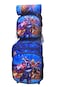 Cartoon Printed Kids School Trolley Backpack Set, 3 Pieces, 16.5 Inch Rolling Bag Lunch Box Pencil Case.Blue Super Hero Printed