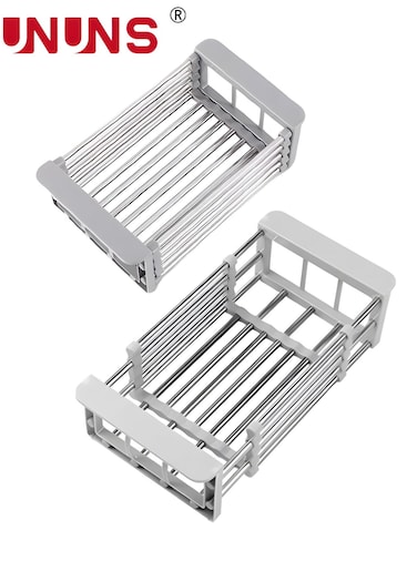Dish Rack,Extend Kitchen Sink Drain Basket,Retractable Dish Drying Rack,Stainless Steel Strainer Telescopic Drain Basket,Draining Bowl Rack,Over Sink Drainer For Washing Dishes,Fruits,Vegetables