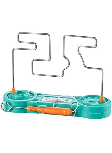 Electric Shock Bump Maze, Dont Buzz The Wire Game Toy, Wire Skill Maze Childrens Adults Nerves Touch Toys Kids, Concentration Training Toys, Science - Green