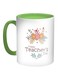Teacher's Day Printed Coffee Mug Green/White/Yellow