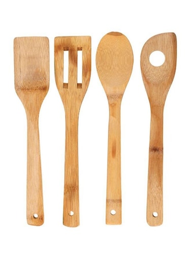 Wooden Spatula &amp; Spoon Set, Mixing Shovel, Natural Wood Kitchen Utensils for Cooking Baking Serving