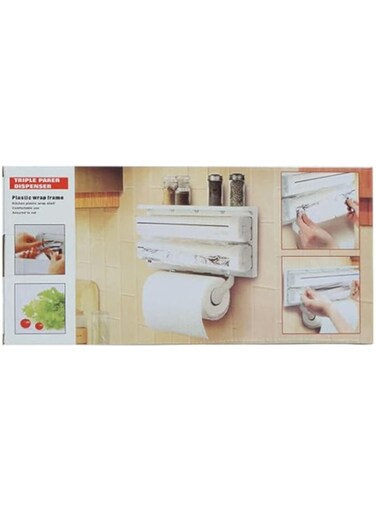 Dubai Gallery Kitchen Triple Paper Dispenser White AMZ-N49565452A