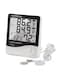 Digital Display Hygrometer And Thermometer With Clock Black/White 10 &Atilde;&mdash; 10 &Atilde;&mdash; 2cm