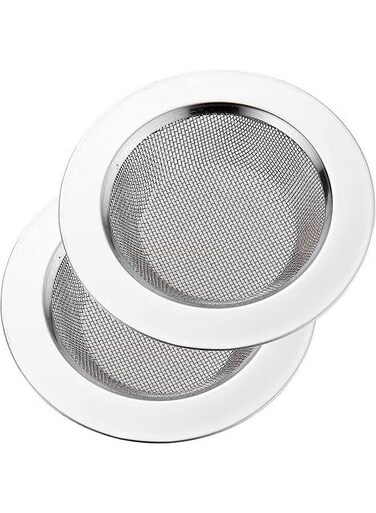 Sink Strainer 2 Pack Stainless Steel Sink Drain Strainer Fine Mesh Kitchen Sink Strainer with Large Wide Rim for Kitchen Sink Bathroom Bathtub Shower Drains Diameter 11cm