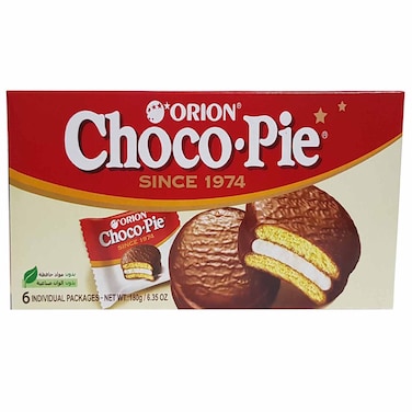 Orion Choco-Pie Chocolate Coated with Marshmallow Filling Cake, 30g Pack of 6