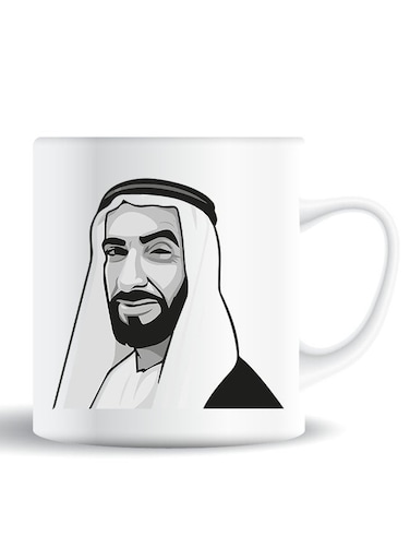 Premium Quality Two Sided Printed Coffee Mug Tea Cup Sheikh Zayed For Home Office, Kids Men Women