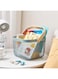 Multi-Purpose Wire Mesh Basket with Wooden Handle, Metal Hanging Fruit Basket Bin, Fruit Vegetable Mesh Garden Harvest Basket for Kitchen Bathroom Picnic Decor Cabinet Home (blue, square)