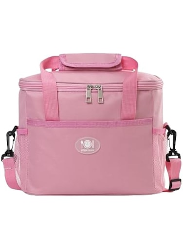 TAPIT Insulated Lunch Bag for Kids Adults Reusable Leakproof Lunch box Cooler Tote Bag Large Lunch Bag with Adjustable Shoulder Strap Kids Adult Lunch Box for Office Work Picnic Outdoor (A03-Pink)