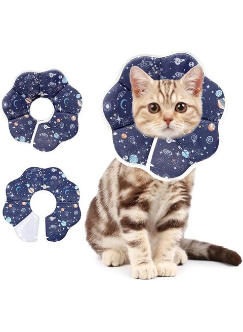 Soft &amp; Adjustable Cat Recovery Collar, Post-Surgery Elizabethan Cone for Cats and Kittens, Comfortable Protective Collar to Prevent Licking Wounds, Lightweight &amp; Breathable Design for Healing (Medium,