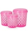 Esqube Presto Container Set 5/7/10 (Jelly Printed) - Pink