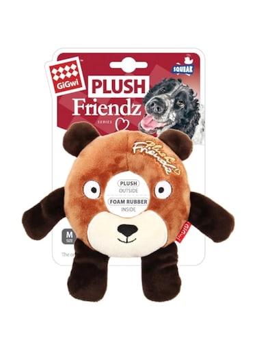 Gigwi Plush Friendz Bear, Brown, Medium