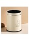 Kitchen Garbage Bin, Bathroom Wastebasket, Plastic Large capacity Trash Can, Living Room Kitchen Bathroom Round Waste Bin, Air Pressure Adsorption (White, 16L)