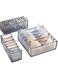 JANNAH 3pcs Mesh Underwear Organizer Set Foldable Bra Panty Clothes Underwear Storage Box Wardrobe Drawer