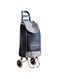 FEELINGS Folding Essential Shopping Trolley - Wheels Black Leopard   Fabric Luggage Bag   Shopping Cart   Portable Trolley Foldable With Wheels for Grocery, Fruits, Vegetables