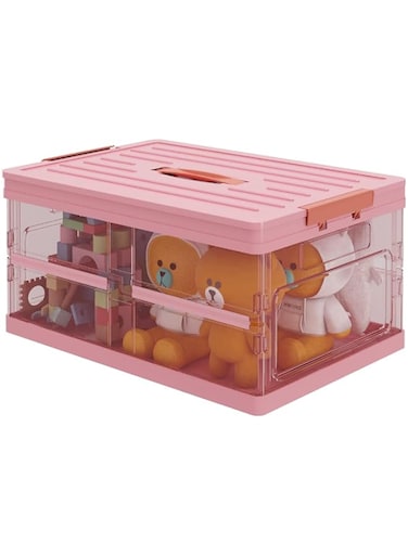 SYOSI 1pcs Foldable Plastic Storage Box With Lid, Upgrade Multifunction Transparent Collapsible Storage Bins, Stackable Clear Latch Storage Box with Handle