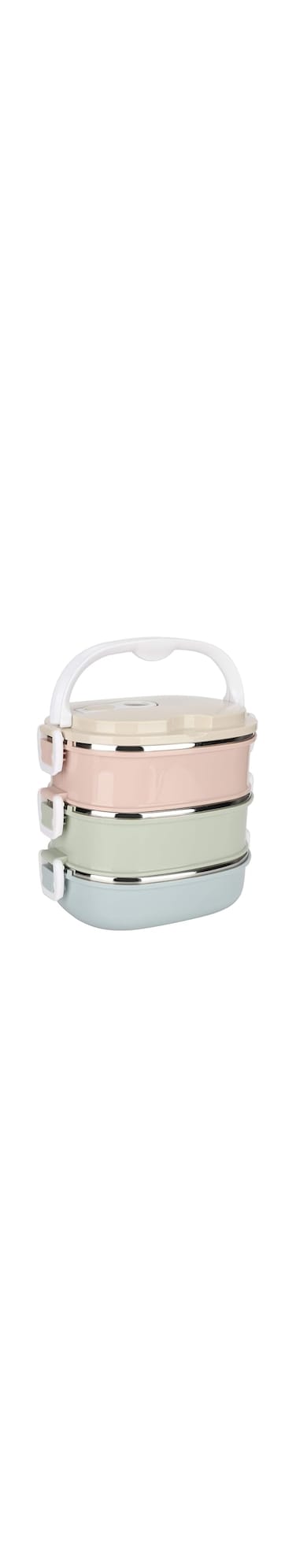 Sleet Lunch Box, Food Container, Safety Lock Design Portable High Temperature Resistant Food Grade Stainless Steel for Work Home(Three layers)