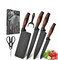 6-Piece Black Chef Knife Set, Ultra Sharp Anti-Rust Stainless Steel, Ergonomic Handle, Kitchen Essential, Fast Delivery