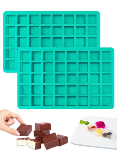 Square Chocolate Mold, 40 Cavities Silicone Cube Mold for Chocolate, Candy, Caramel, Ice Cubes, Ganache, Gummy