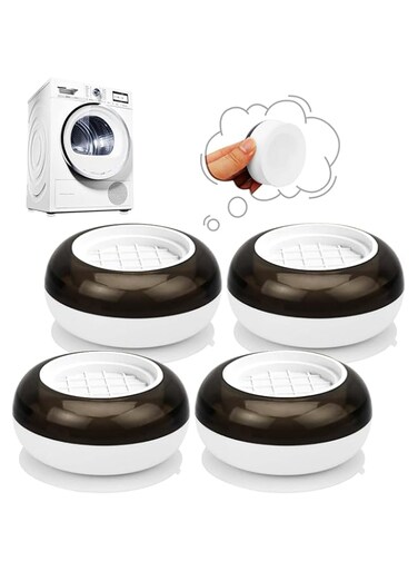 DONDONKA 4-Pack Anti Vibration Pads for Washing Machine and Dryer Pedestals Bottom Suction Cup Non-Slip Heighten Noise Dampening Mat Stops Washer Dryer Moving Protects Floor