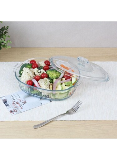 HOME Chef'S Delight 2-Piece Oval Glass Casserole Set -1800Ml,2800Ml