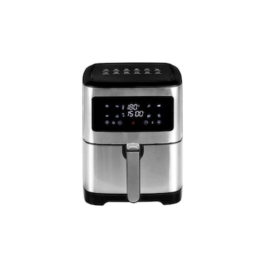 Digital Air Fryer 10L, LED Touch Display, Stainless Steel, 12 Presets, Timer &amp; Temp Control