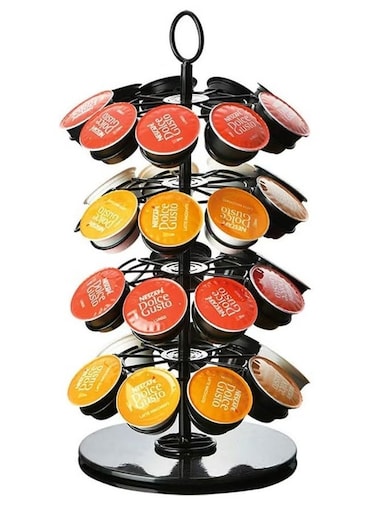 Stainless steel rotating coffee capsule holder black