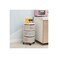 Rolling Storage Cart, Mobile Mesh Organiser with Wheels, White Metal Basket Tower for Kitchen