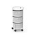 Rolling Storage Cart, Mobile Mesh Organiser with Wheels, White Metal Basket Tower for Kitchen