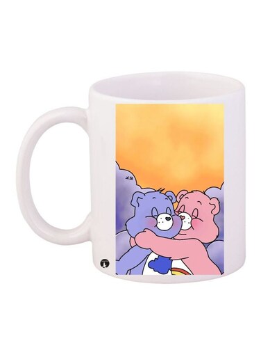 Cartoon Bears Printed Coffee Mug White/Pink/Blue