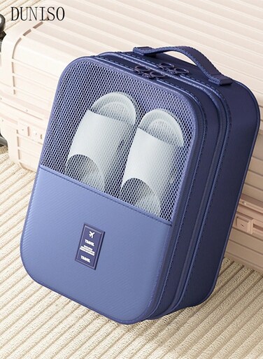 Travel Shoe Bag, Portable Travel Shoe Bag, Daily Storage Bag With Handle, 22*30*15 cm Dark Blue