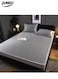 3-piece Cooling Bedding Set with 2 Pillowcases:Ice Silk Sheets &amp; Latex Mattress Pad for Hot Climate,Breathable Sheets,Summer Night Sweat Relief,180*200cm,Light Grey
