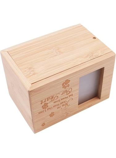 WANGCL Pet Urns, Wooden Dog Ashes Box Coffin Keepsake Memorial Photo Gift Box Ashes Holder for Pets with Photo Frame