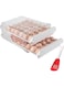 60 Grid Large Capacity Egg Holder for Refrigerator, Household Egg Fresh Storage Box for Fridge, Multi-Layer Chicken Egg Storage Container with Multifunctional Kitchen Cooking Spoon