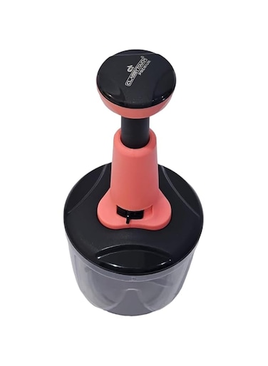 Push Chopper Manual Food Processor Vegetable Food Chopper for Chopping Blending Salad Spinning Drying, Upgraded One-Hand Press 1000 ml Easy Clean Pink